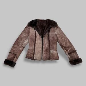 Wilsons Vintage Shearling Brown Suede Sheepskin Jacket - Women’s Size M
